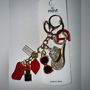 New Rhinestone cowgirl hat keychain with charms